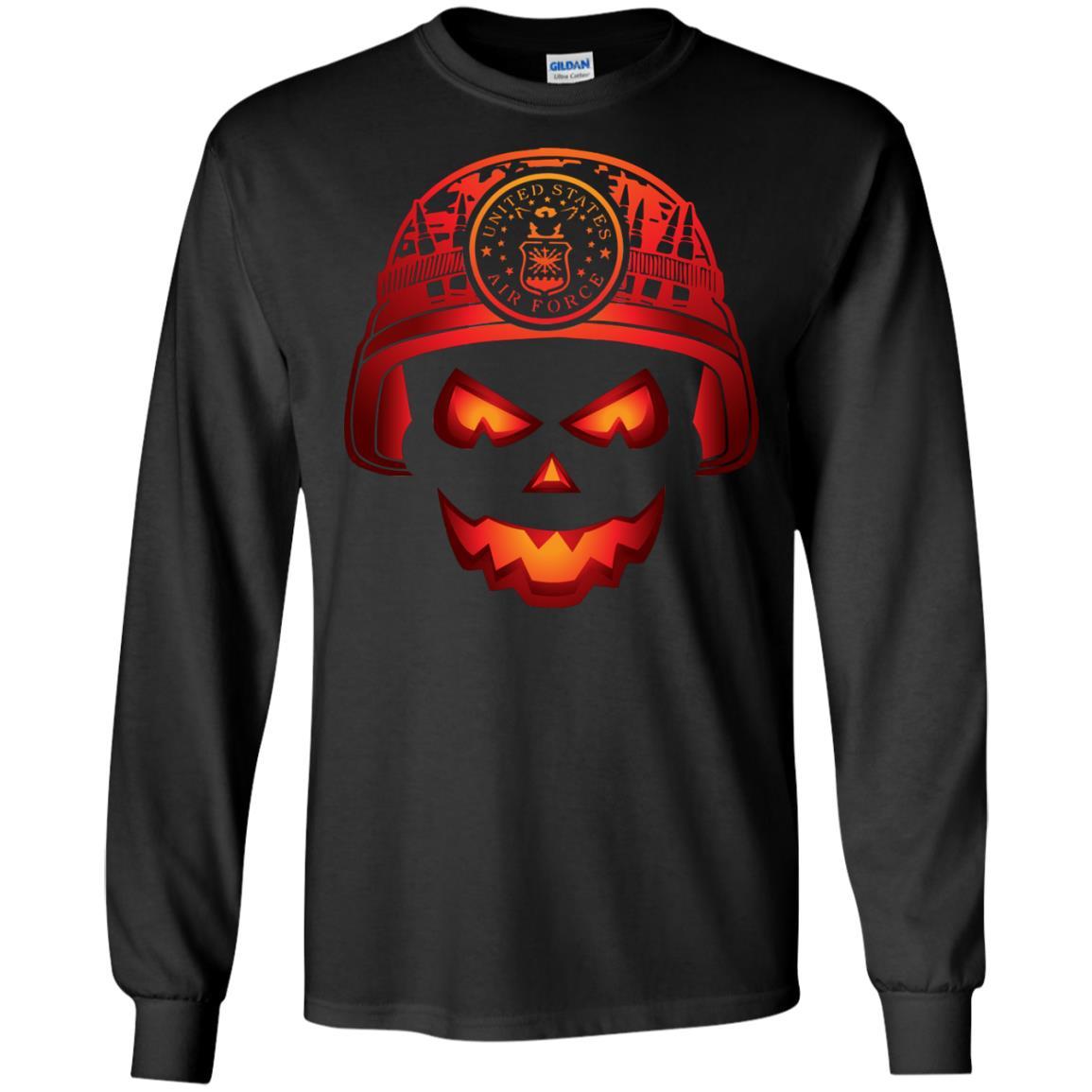 US Air Force Skull Halloween Men T Shirt On Front-TShirt-USAF-Veterans Nation