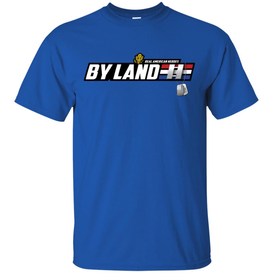 US Army T-Shirt "Real American Heroes By Land" O-3 Captain(CPT) On Front-TShirt-Army-Veterans Nation