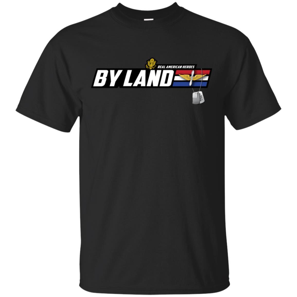 US Army T-Shirt "Aviation Real American Heroes By Land" On Front-TShirt-Army-Veterans Nation