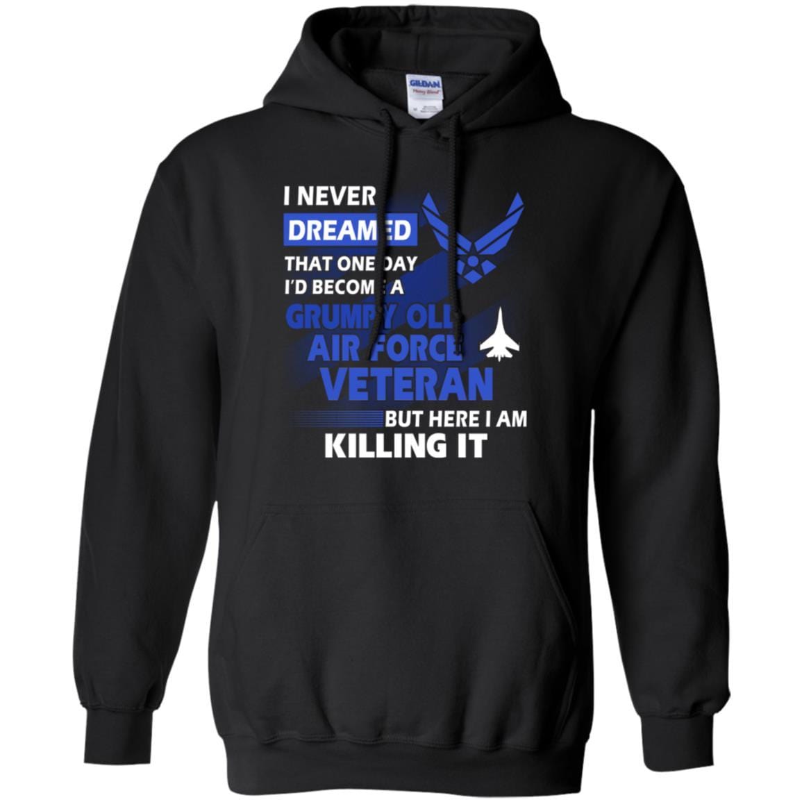 US Air Force Grumpy Old Veteran T-Shirt On Front-TShirt-USAF-Veterans Nation