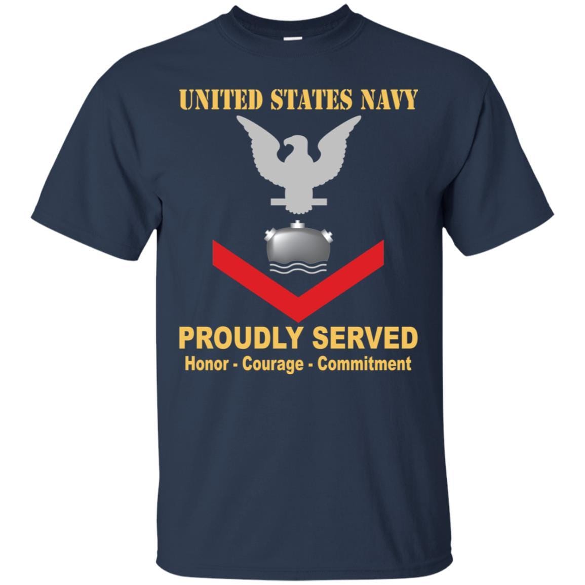 Navy Mineman Navy MN E-4 Rating Badges Proudly Served T-Shirt For Men On Front-TShirt-Navy-Veterans Nation