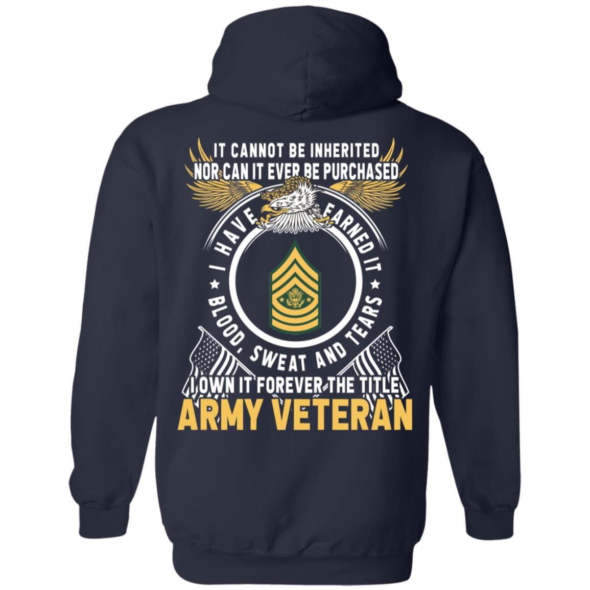 US Army E-9 Sergeant Major of the Army E9 SMA Noncommissioned Officer T-Shirt For Men On Back-TShirt-Army-Veterans Nation
