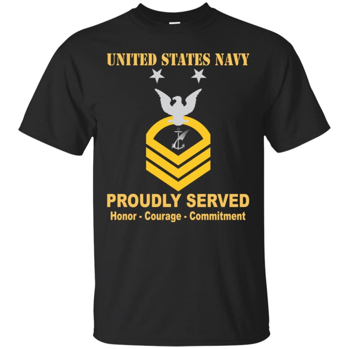Navy Counselor Navy NC E-9 Rating Badges Proudly Served T-Shirt For Men On Front-TShirt-Navy-Veterans Nation