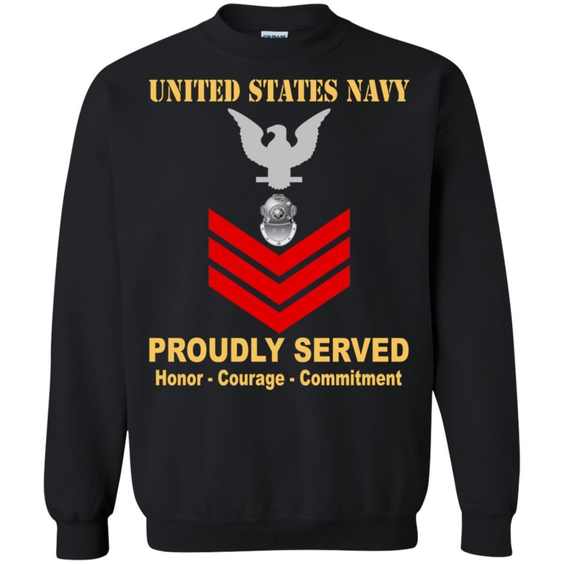 Navy Diver Navy ND E-6 Rating Badges Proudly Served T-Shirt For Men On Front-TShirt-Navy-Veterans Nation