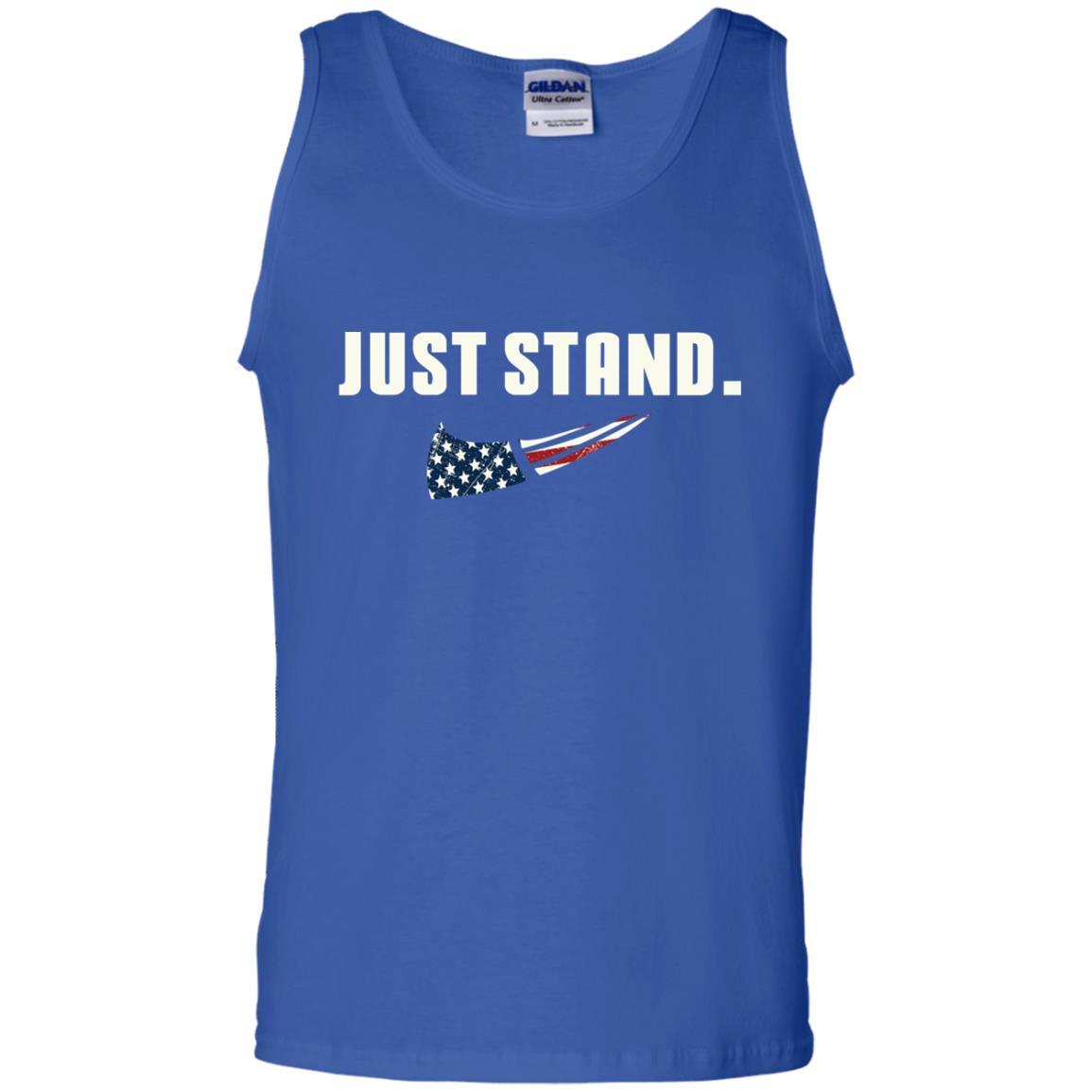 Military T-Shirt "Just Stand For The Flag Men On" Front-TShirt-General-Veterans Nation