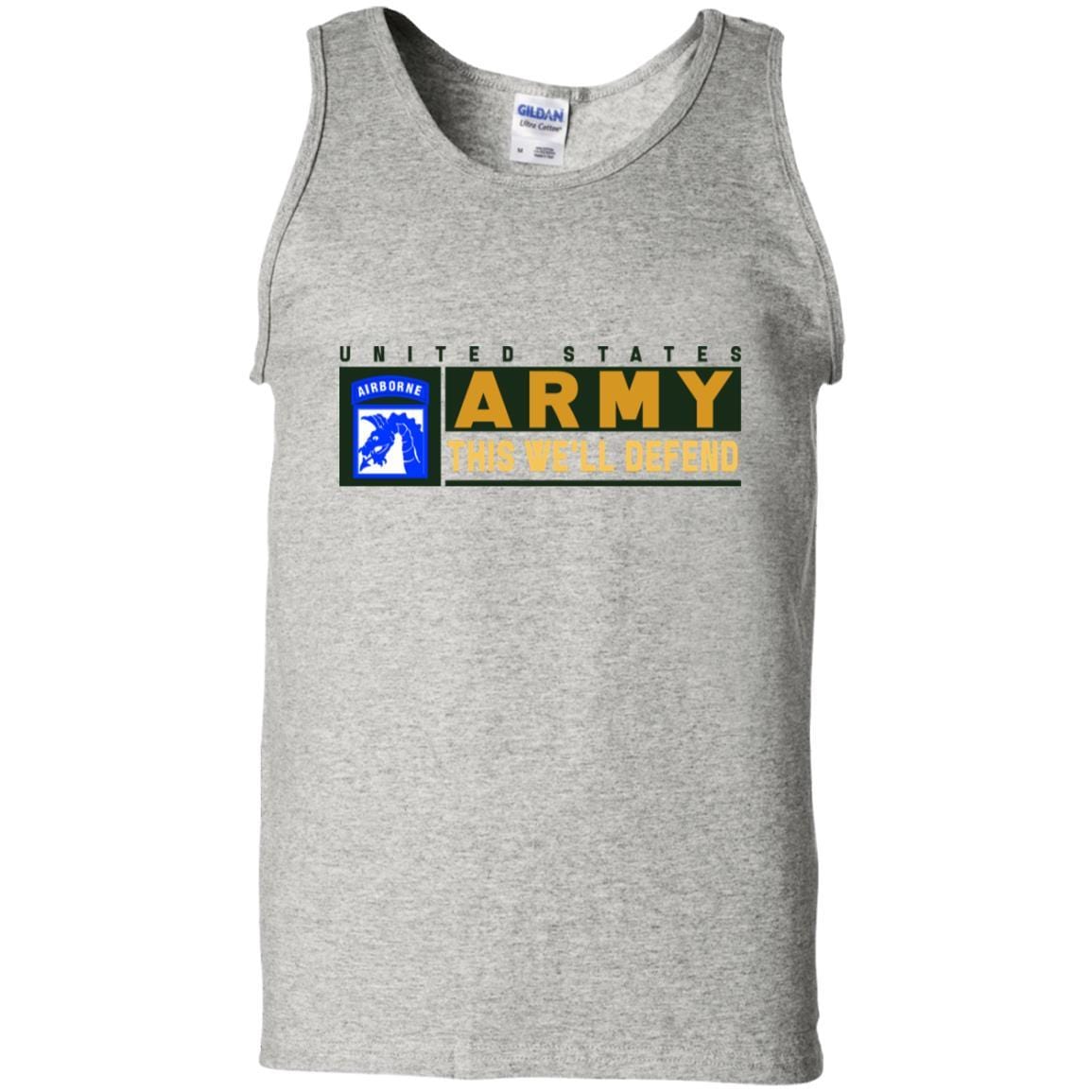 US Army 18th XVIII Airborne- This We'll Defend T-Shirt On Front For Men-TShirt-Army-Veterans Nation