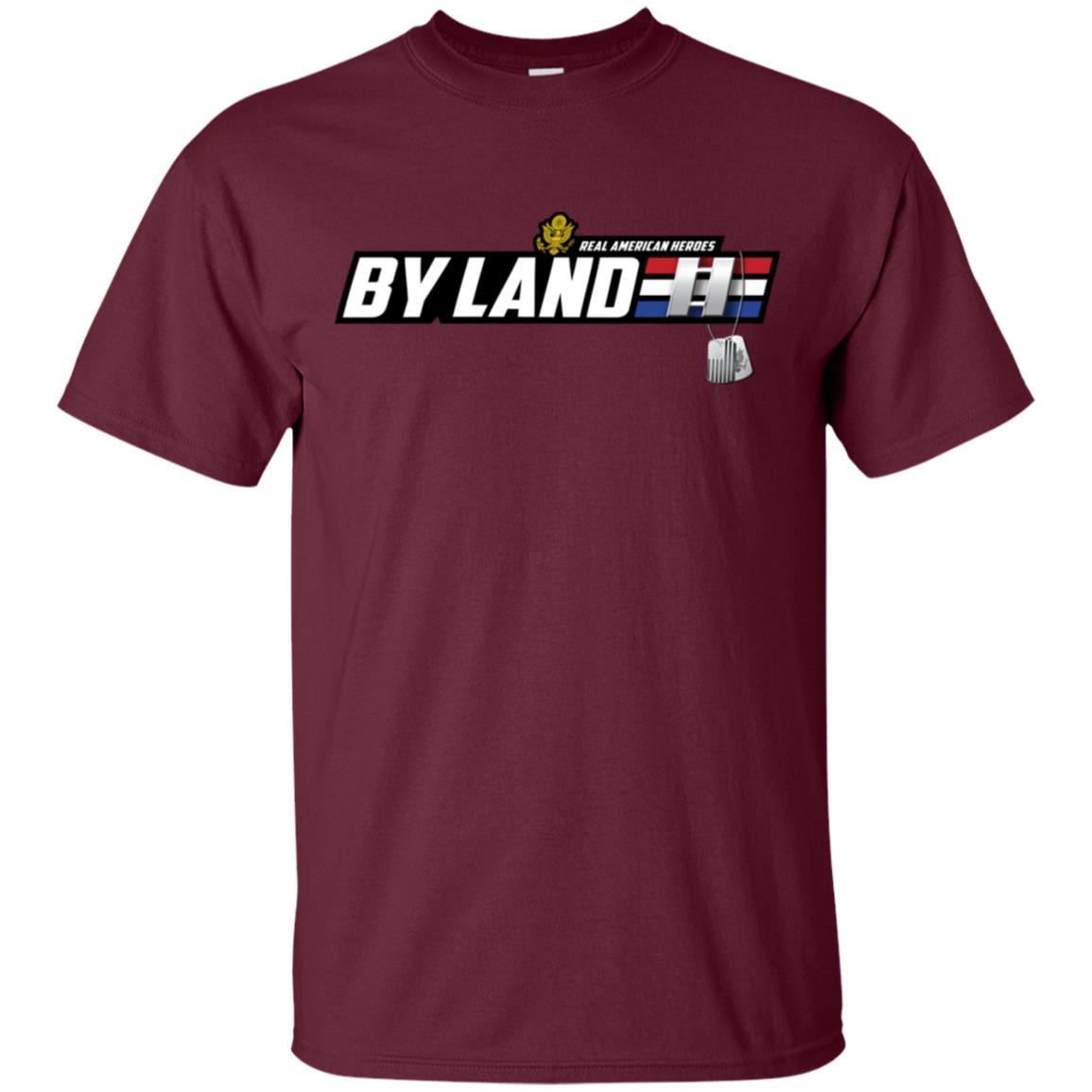 US Army T-Shirt "Real American Heroes By Land" O-3 Captain(CPT) On Front-TShirt-Army-Veterans Nation