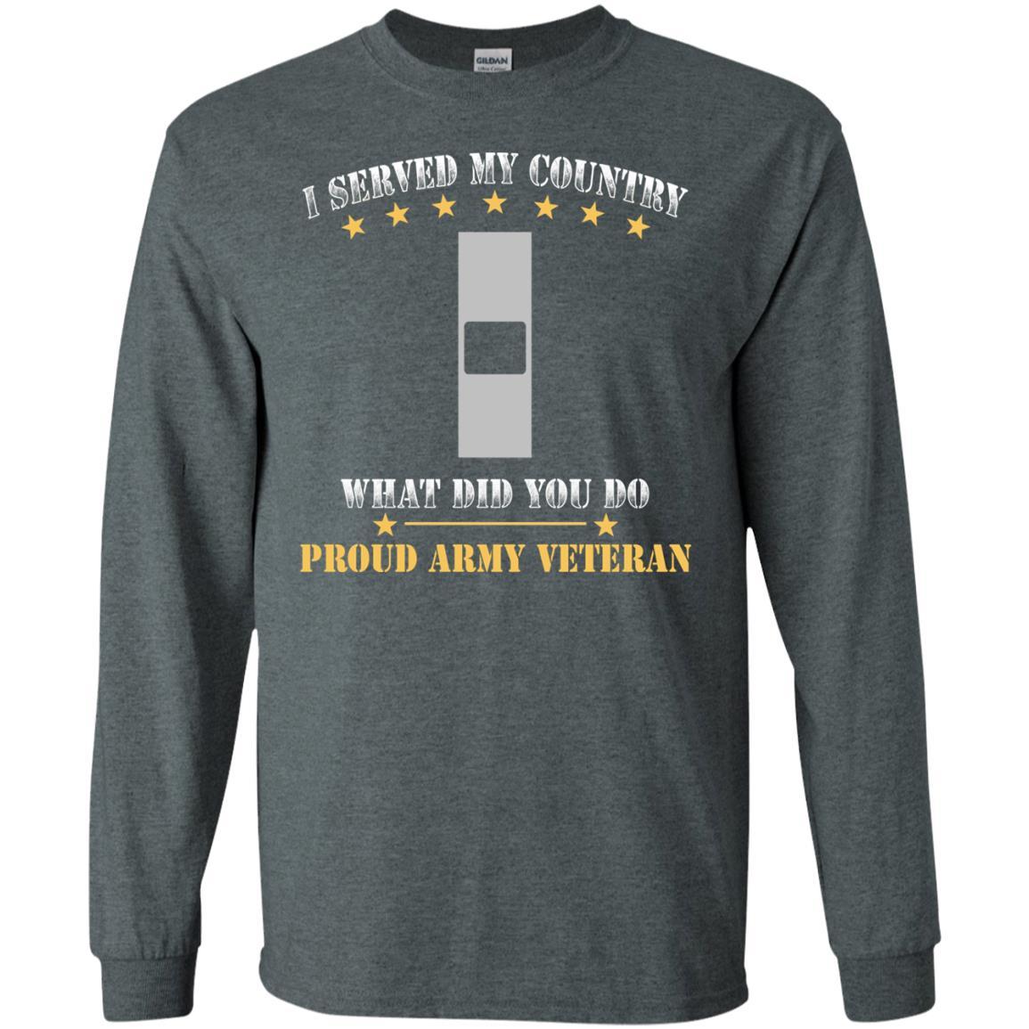 US Army W-1 Warrant Officer 1 W1 WO1 Warrant Officer Ranks Men Front T Shirt - Proud US Army Veteran-TShirt-Army-Veterans Nation
