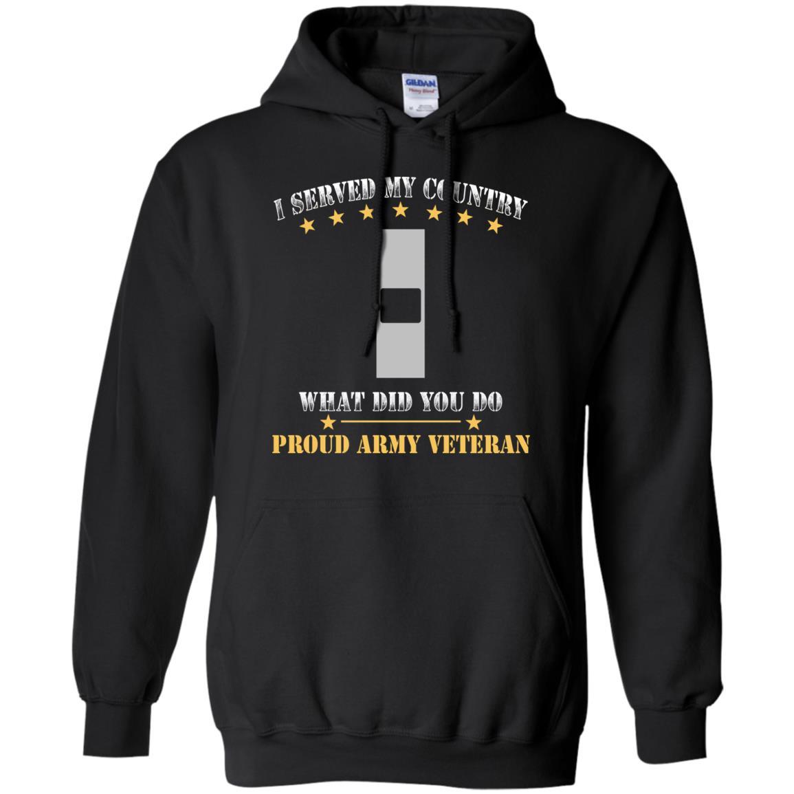 US Army W-1 Warrant Officer 1 W1 WO1 Warrant Officer Ranks Men Front T Shirt - Proud US Army Veteran-TShirt-Army-Veterans Nation