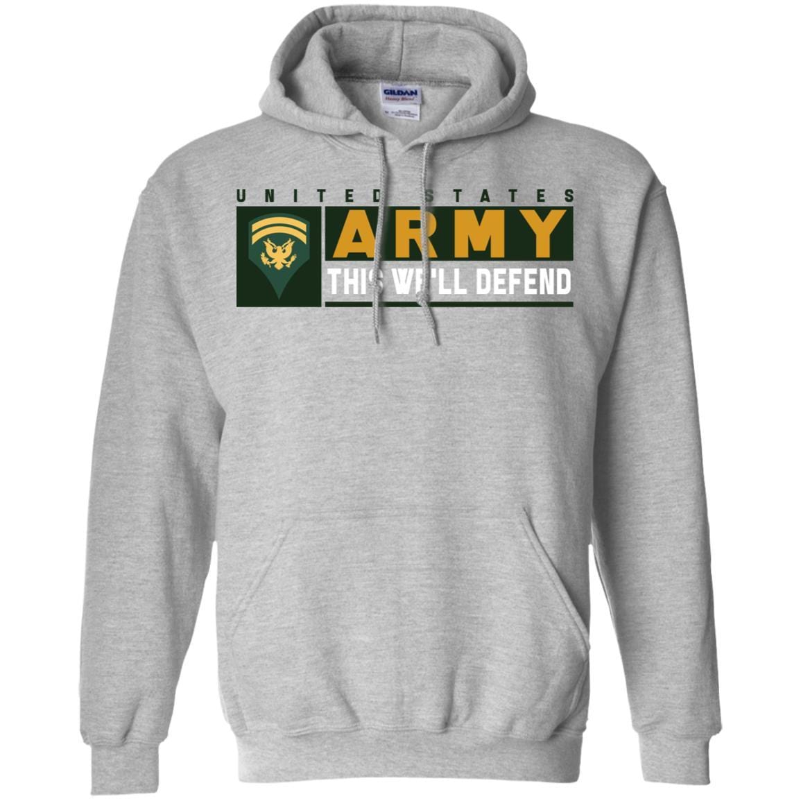 US Army E-6 SPC This We Will Defend Long Sleeve - Pullover Hoodie-TShirt-Army-Veterans Nation