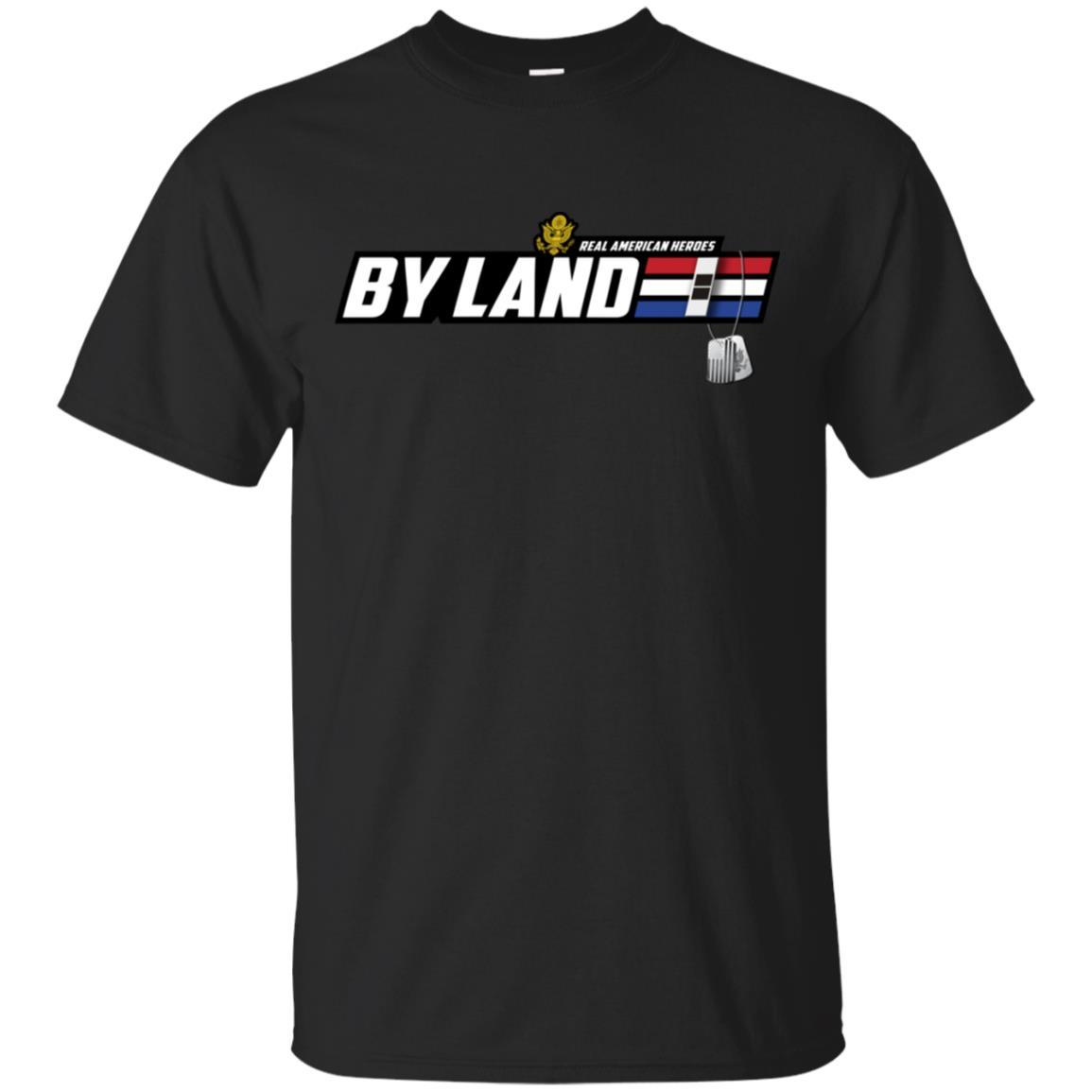 US Army T-Shirt "Real American Heroes By Land" W-2 Chief Warrant Officer 2(CW2) On Front-TShirt-Army-Veterans Nation