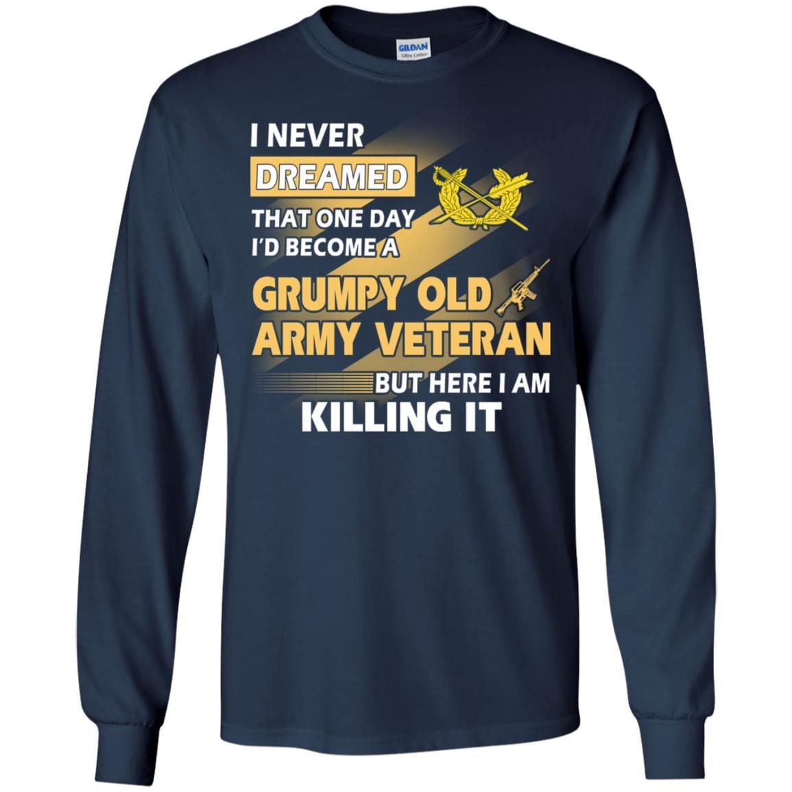 US Army T-Shirt "Judge Advocate General's Corps Grumpy Old Veteran" On Front-TShirt-Army-Veterans Nation