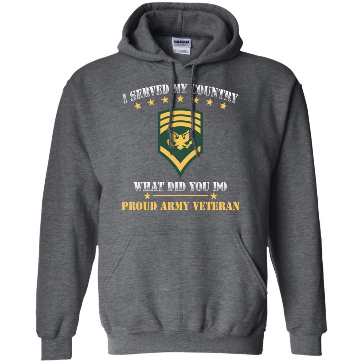 US Army E-8 SPC E8 Specialist Ranks Men Front T Shirt - Proud US Army Veteran-TShirt-Army-Veterans Nation
