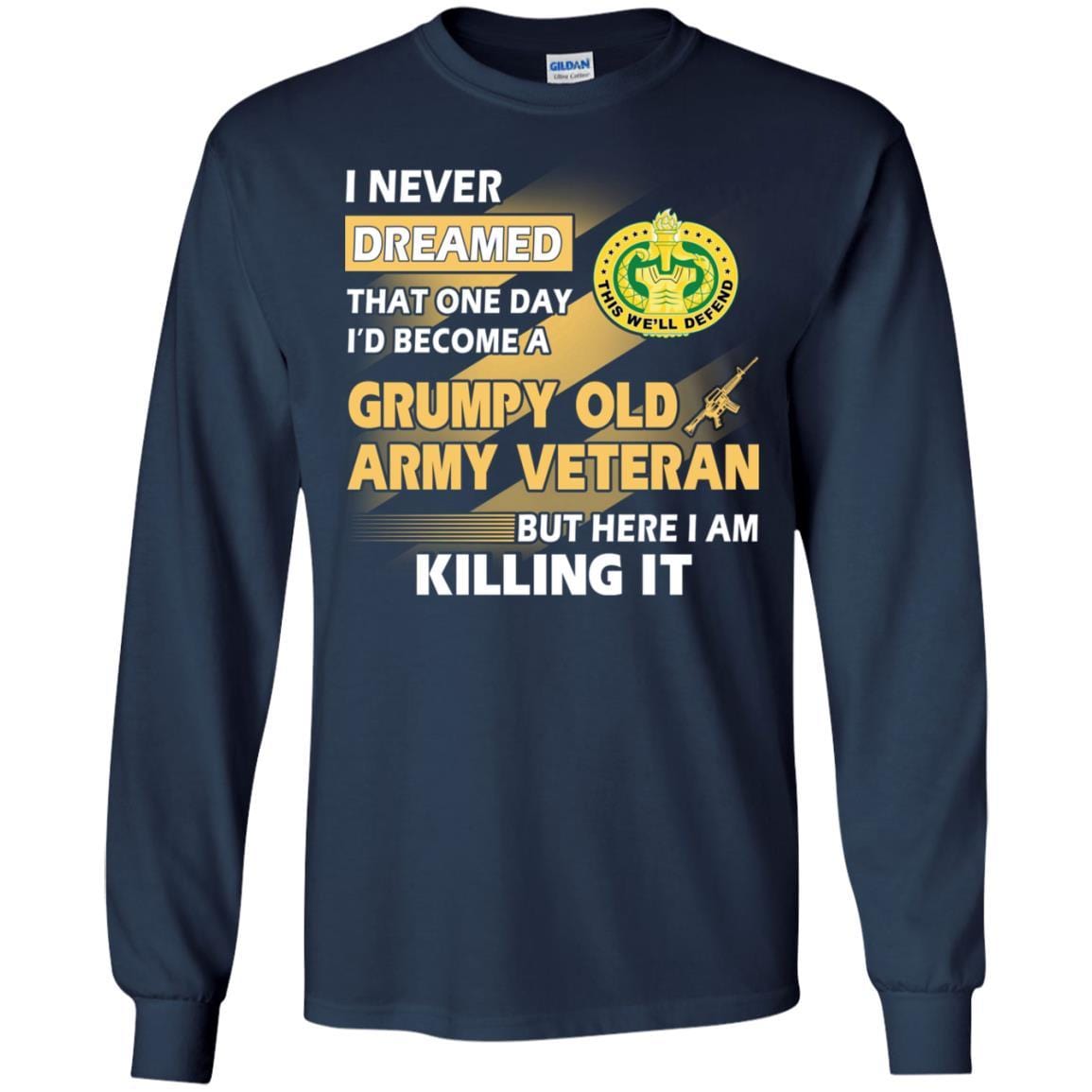 US Army T-Shirt "Drill Sergeant Grumpy Old Veteran" On Front-TShirt-Army-Veterans Nation
