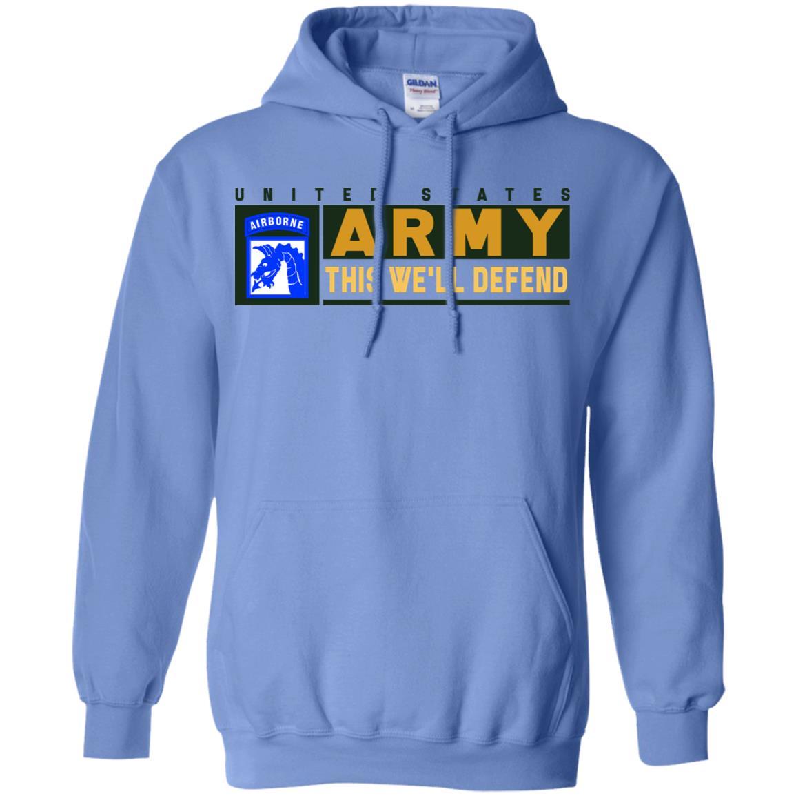 US Army 18th XVIII Airborne- This We'll Defend T-Shirt On Front For Men-TShirt-Army-Veterans Nation