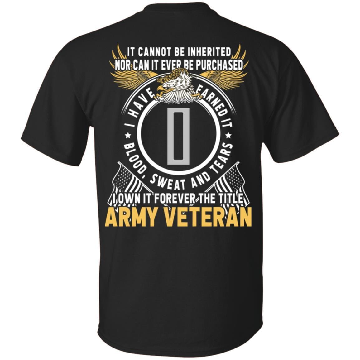 US Army W-5 Chief Warrant Officer 5 W5 CW5 Warrant Officer Ranks T-Shirt For Men On Back-TShirt-Army-Veterans Nation