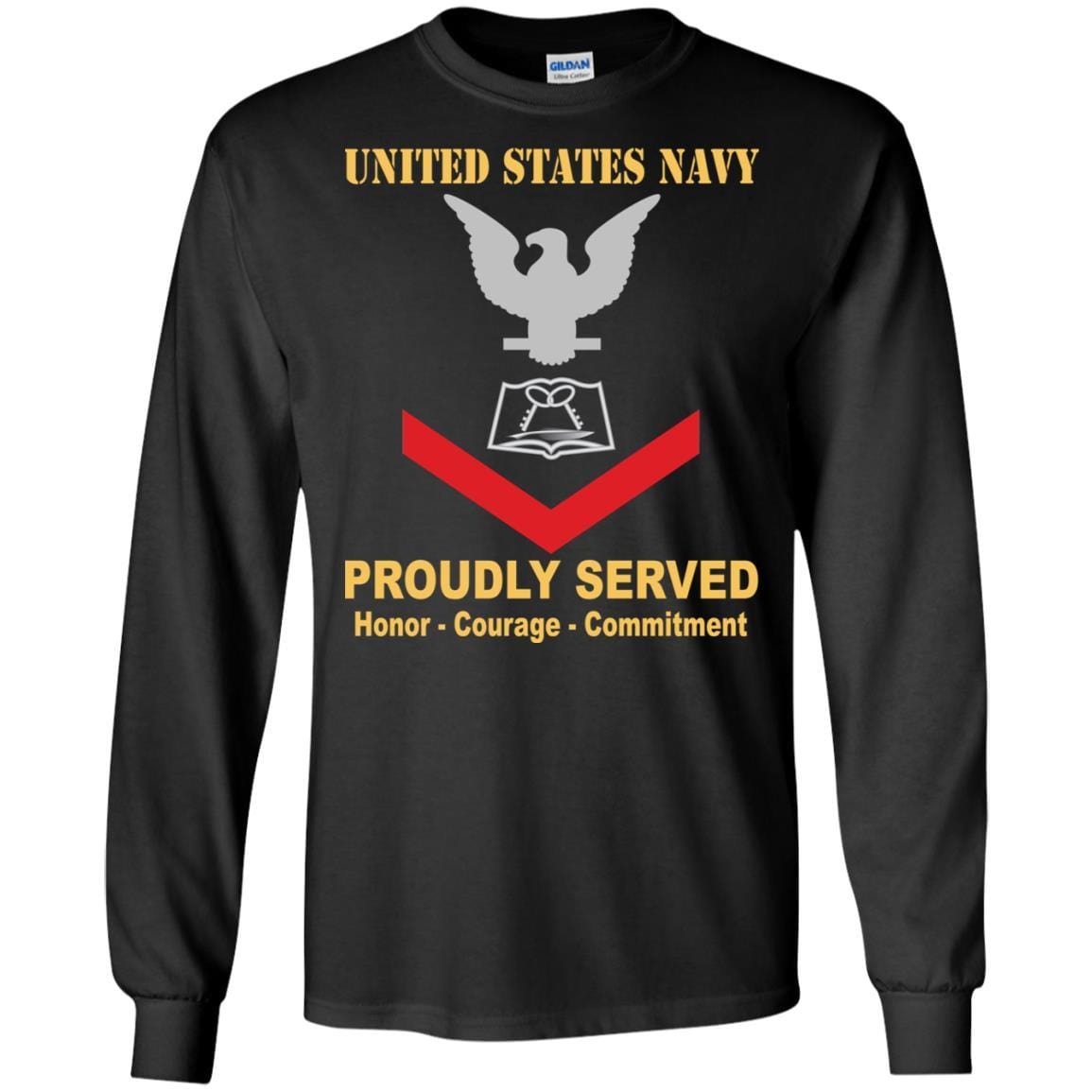 Navy Culinary Specialist Navy CS E-4 Rating Badges Proudly Served T-Shirt For Men On Front-TShirt-Navy-Veterans Nation