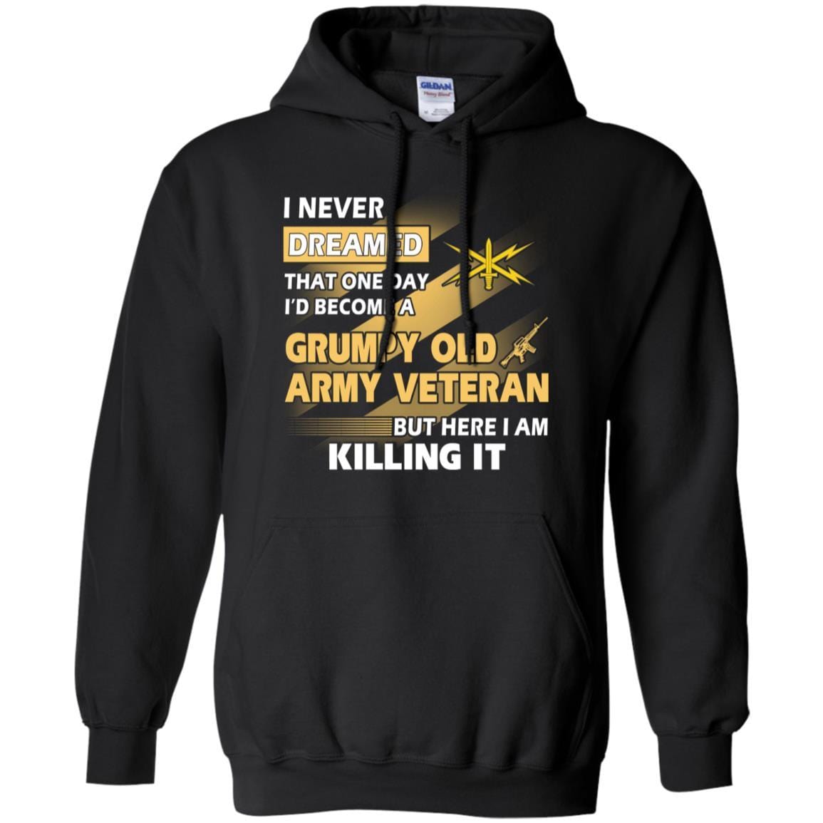 US Army T-Shirt "Cyber Corps Grumpy Old Veteran" On Front-TShirt-Army-Veterans Nation