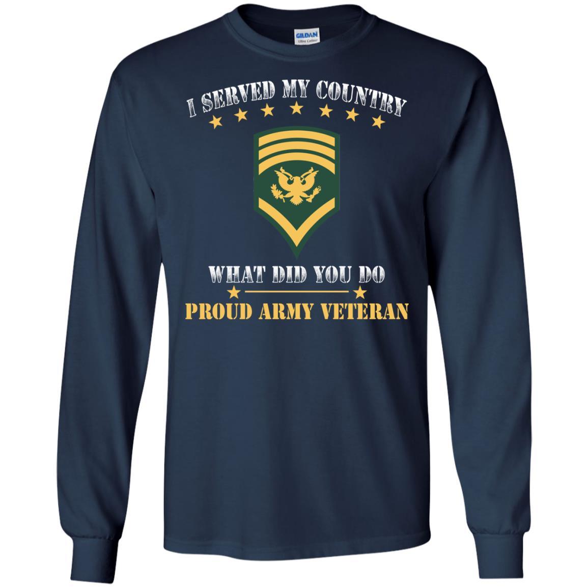 US Army E-8 SPC E8 Specialist Ranks Men Front T Shirt - Proud US Army Veteran-TShirt-Army-Veterans Nation