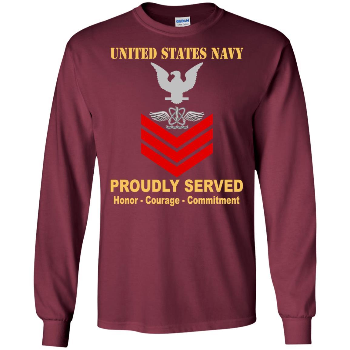 U.S Navy Naval aircrewman Navy AW E-6 Rating Badges Proudly Served T-Shirt For Men On Front-TShirt-Navy-Veterans Nation