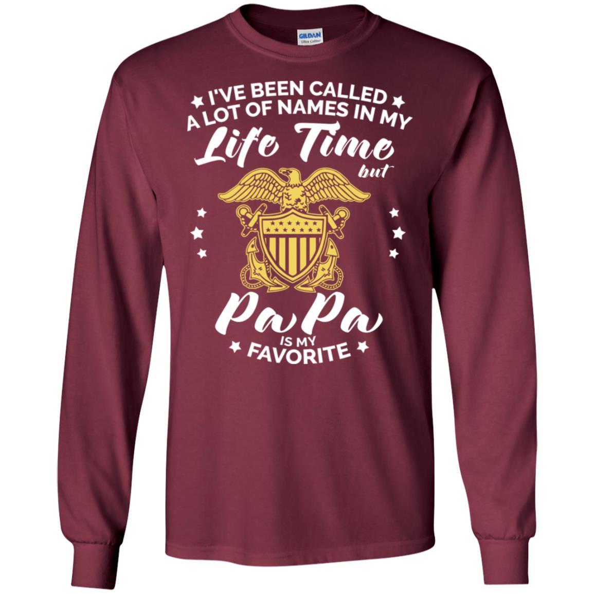 i've been called a lot of things in my life but papa - NAVY T-Shirt On Front-TShirt-Navy-Veterans Nation