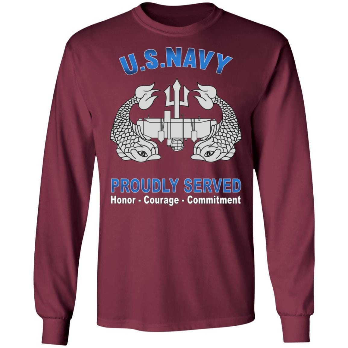 US Navy Deep Submergence Enlisted Badge Proudly Served T-Shirt On Front-Apparel-Veterans Nation