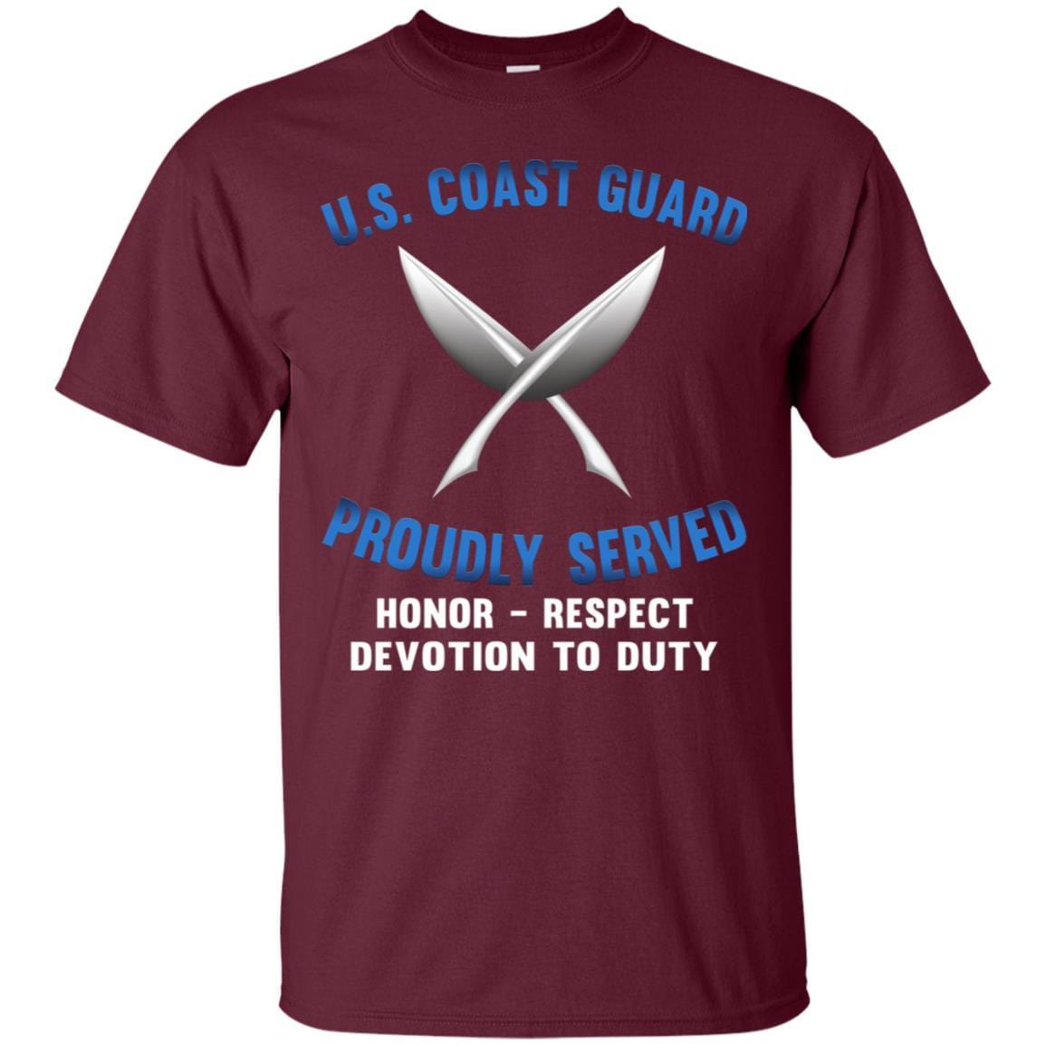 US Coast Guard Yeoman YN Logo Proudly Served T-Shirt For Men On Front-TShirt-USCG-Veterans Nation