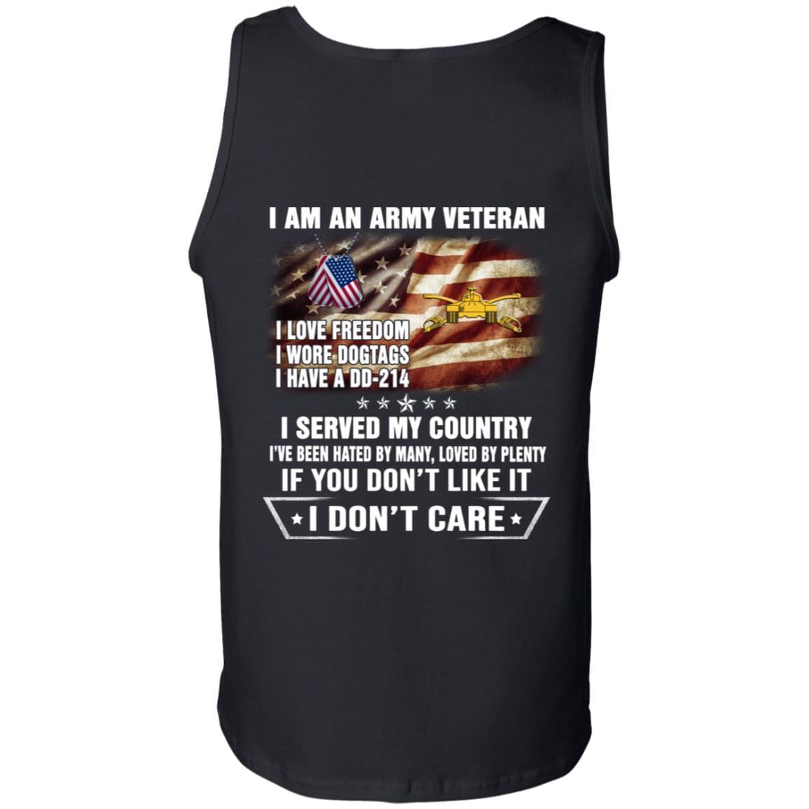 T-Shirt "I Am An Army Armor Veteran" On Back-TShirt-Army-Veterans Nation
