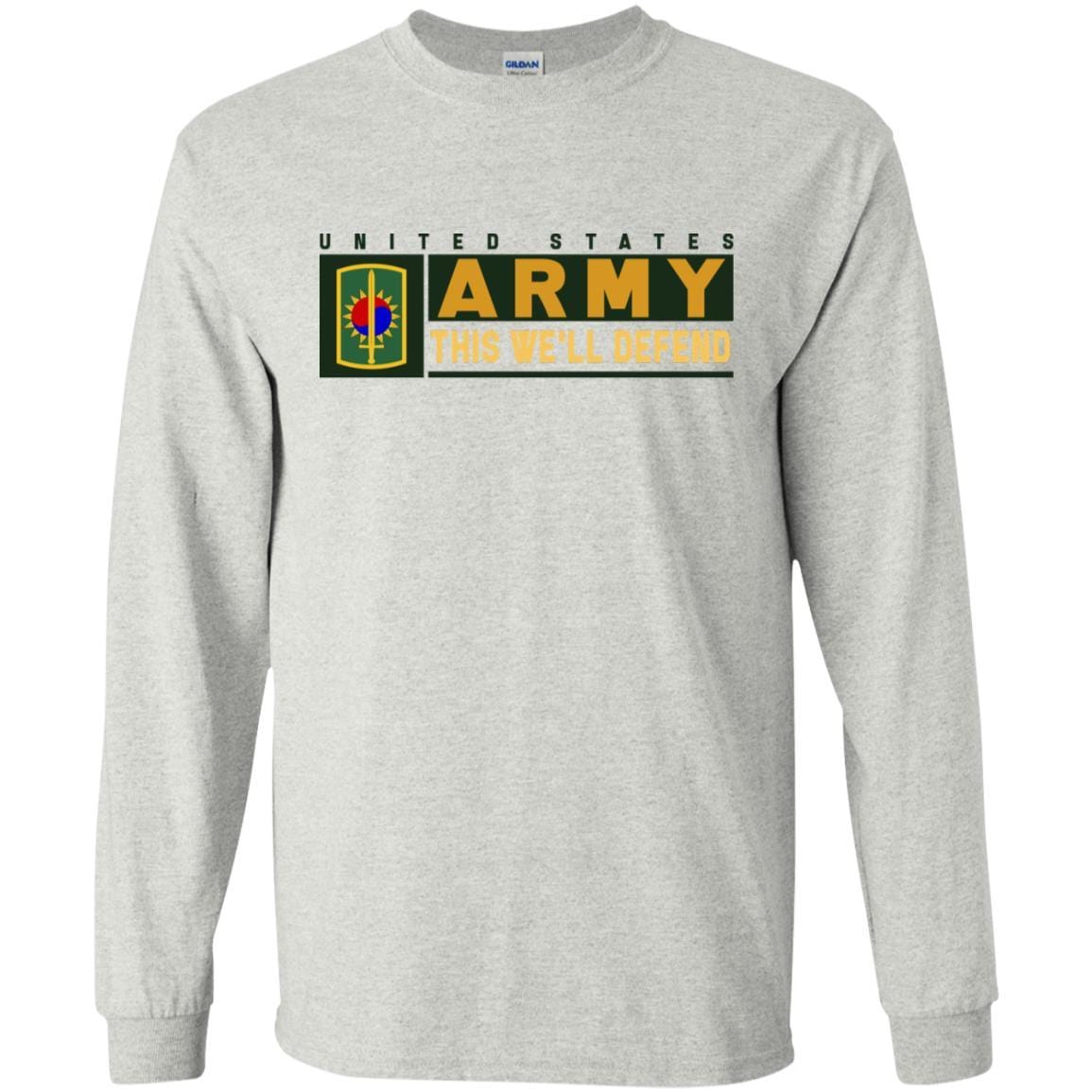 US Army 8TH MILITARY POLICE BRIGADE- This We'll Defend T-Shirt On Front For Men-TShirt-Army-Veterans Nation
