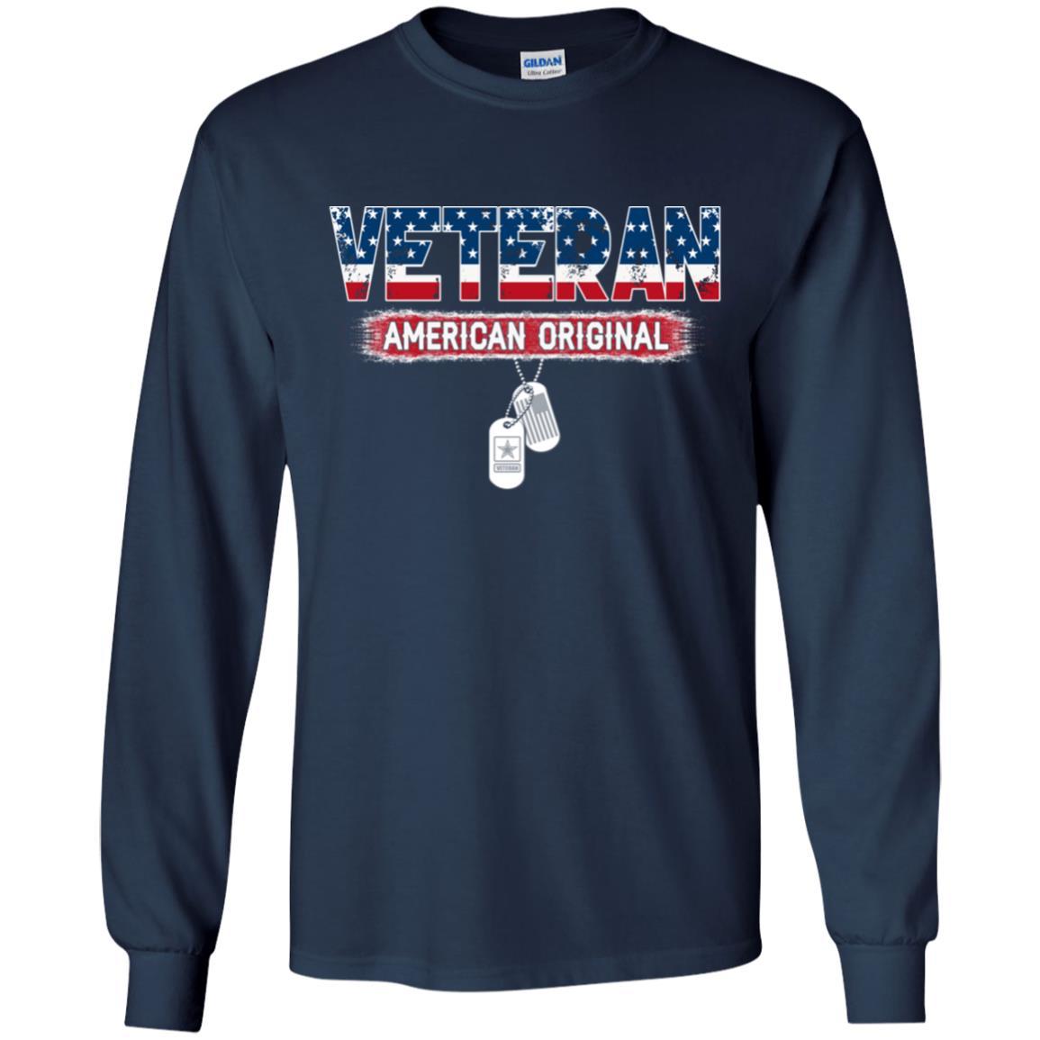 US Army T-Shirt "Veteran American Original" On Front-TShirt-Army-Veterans Nation