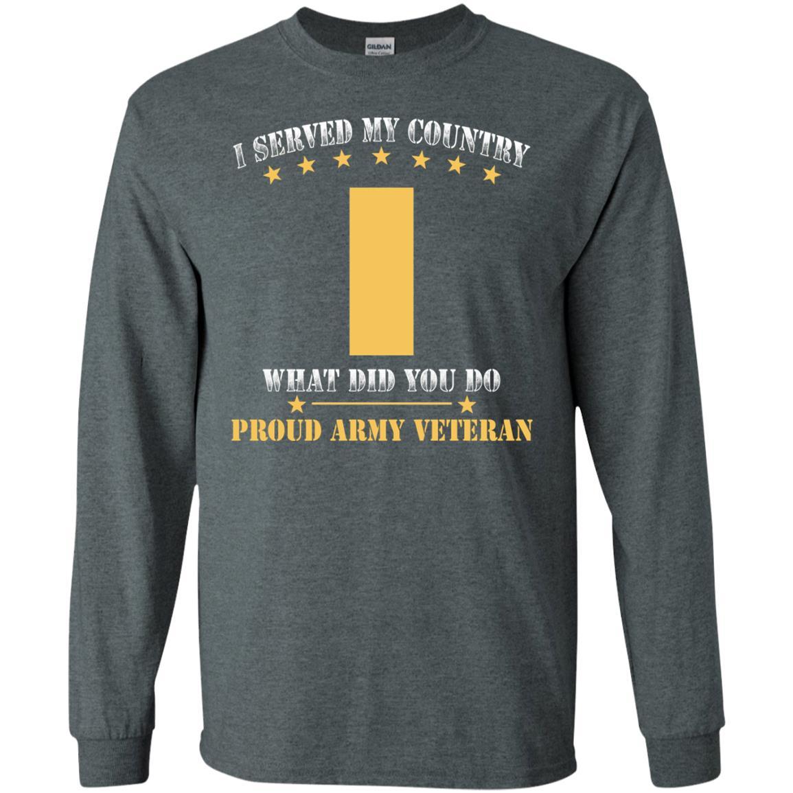 US Army O-1 Second Lieutenant O1 2LT Commissioned Officer Ranks Men Front T Shirt - Proud US Army Veteran-TShirt-Army-Veterans Nation