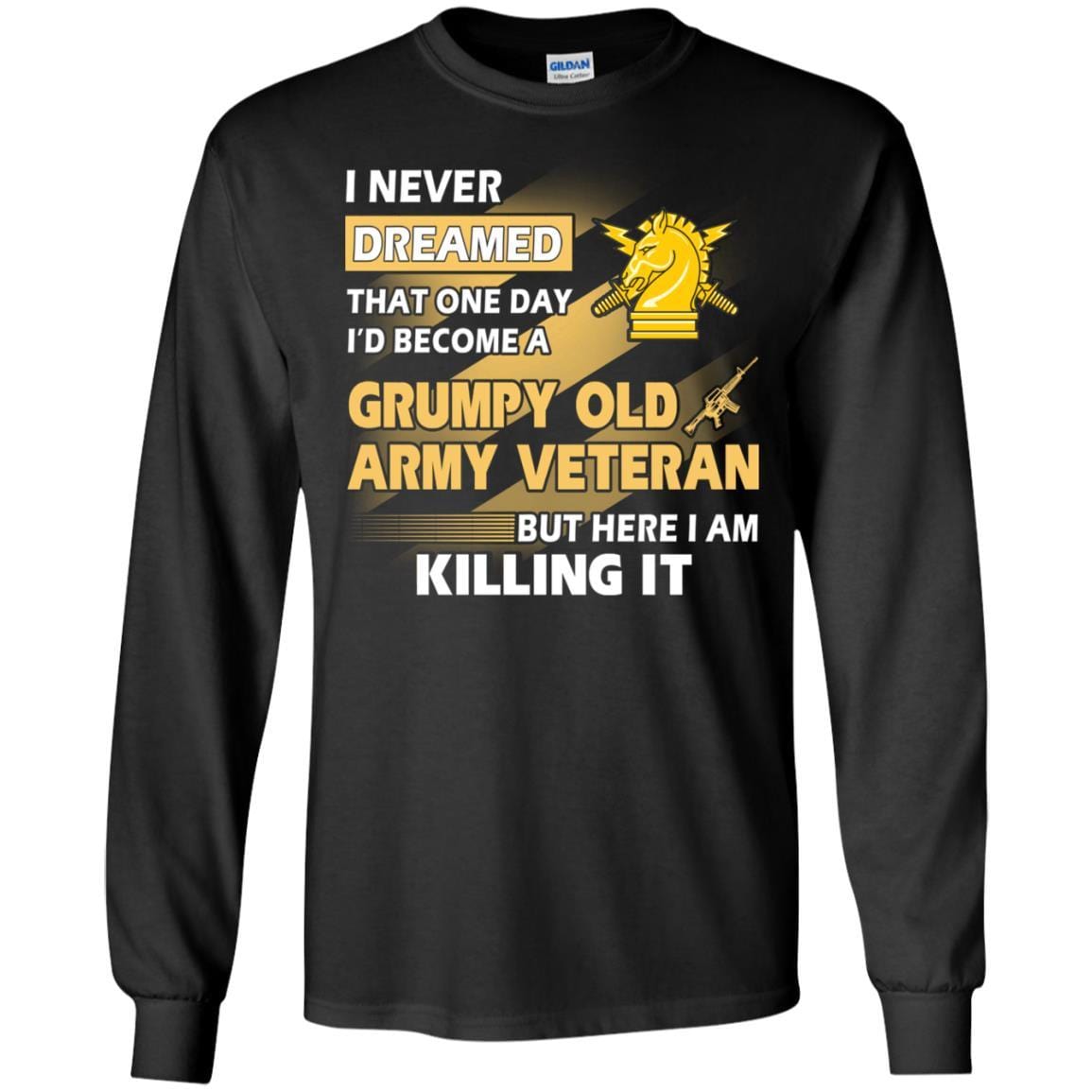 US Army T-Shirt "Psychological Ops Grumpy Old Veteran" On Front-TShirt-Army-Veterans Nation