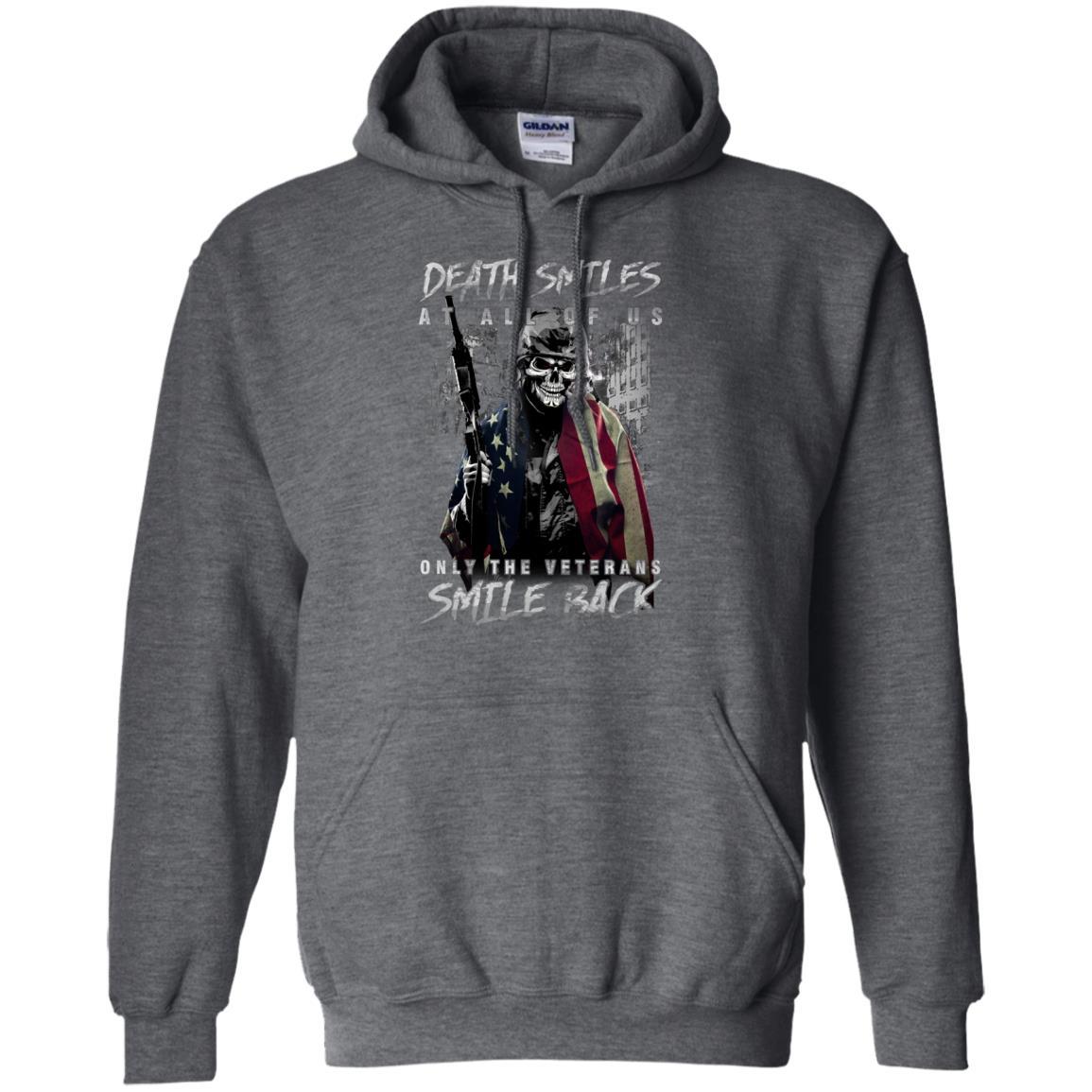Military T-Shirt "Death Smiles At All Of Us - Only The Veterans Smile Back Men On" Front-TShirt-General-Veterans Nation