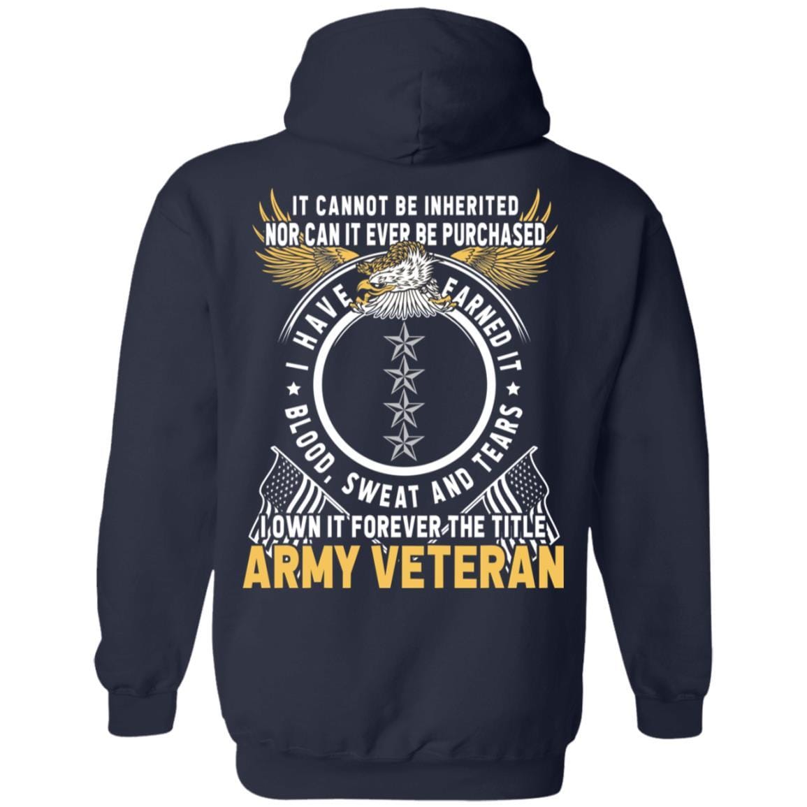 US Army O-10 General O10 GEN General Officer Ranks T-Shirt For Men On Back-TShirt-Army-Veterans Nation