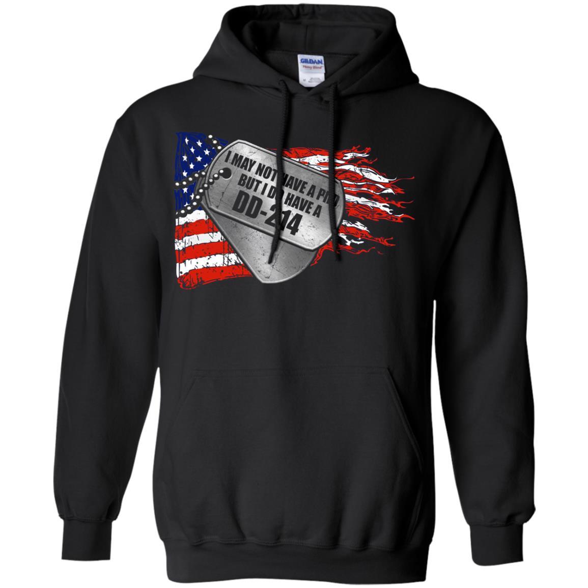 Military T-Shirt "I May Not Have A PhD But I Do Have A DD-214 Men On" Front-TShirt-General-Veterans Nation