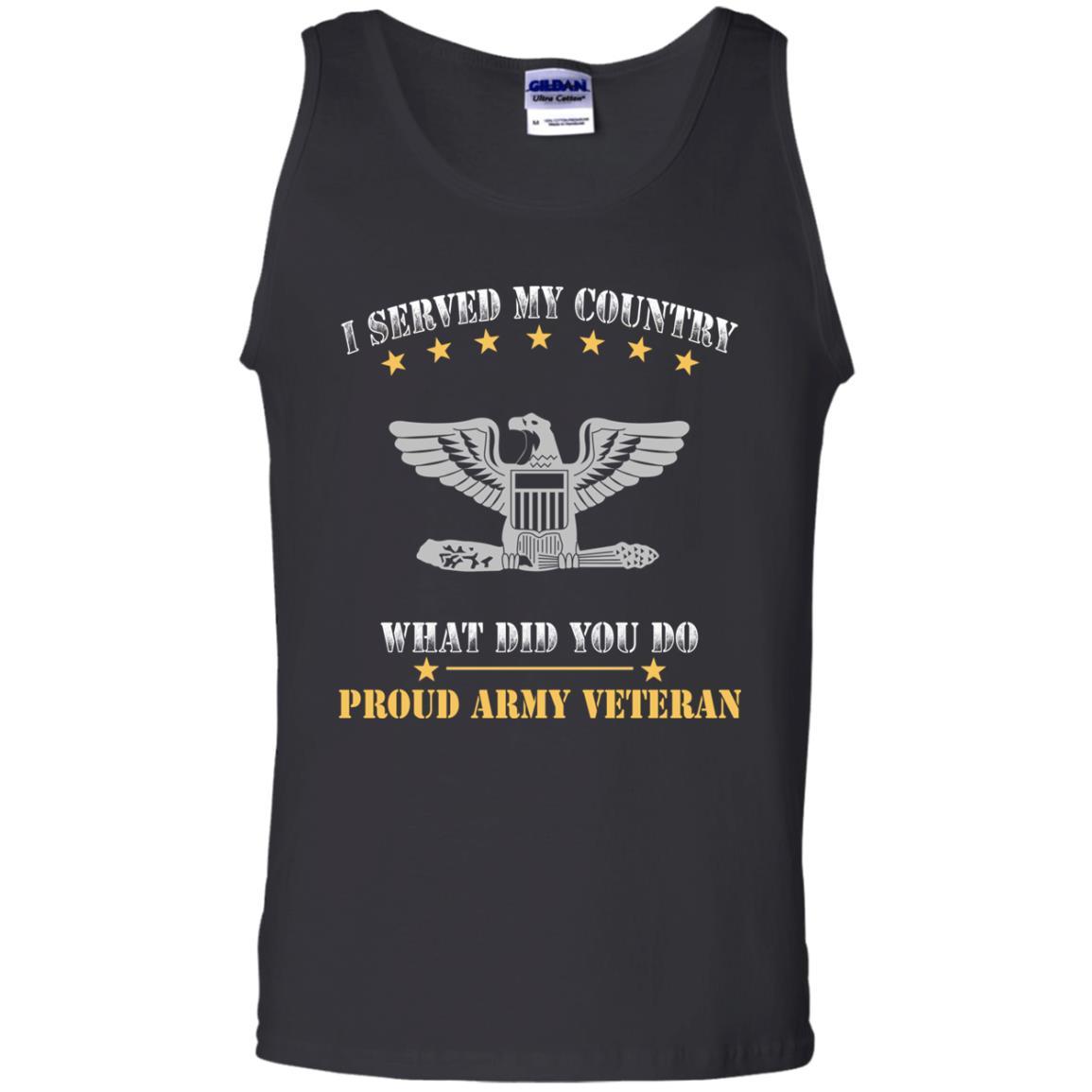 US Army O-6 Colonel O6 COL Field Officer Ranks Men Front T Shirt - Proud US Army Veteran-TShirt-Army-Veterans Nation