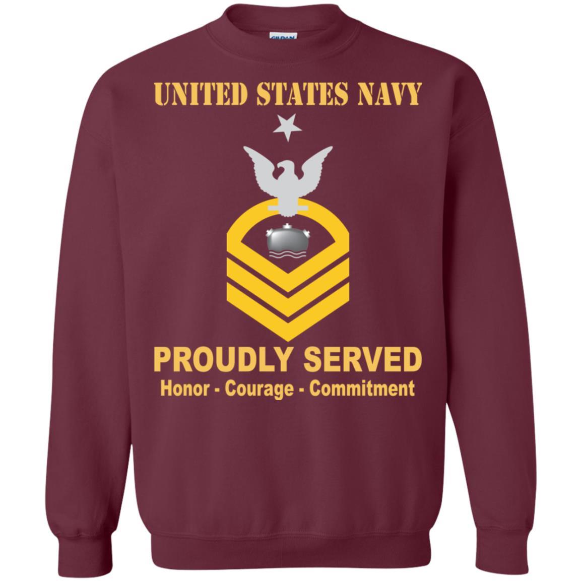Navy Mineman Navy MN E-8 Rating Badges Proudly Served T-Shirt For Men On Front-TShirt-Navy-Veterans Nation