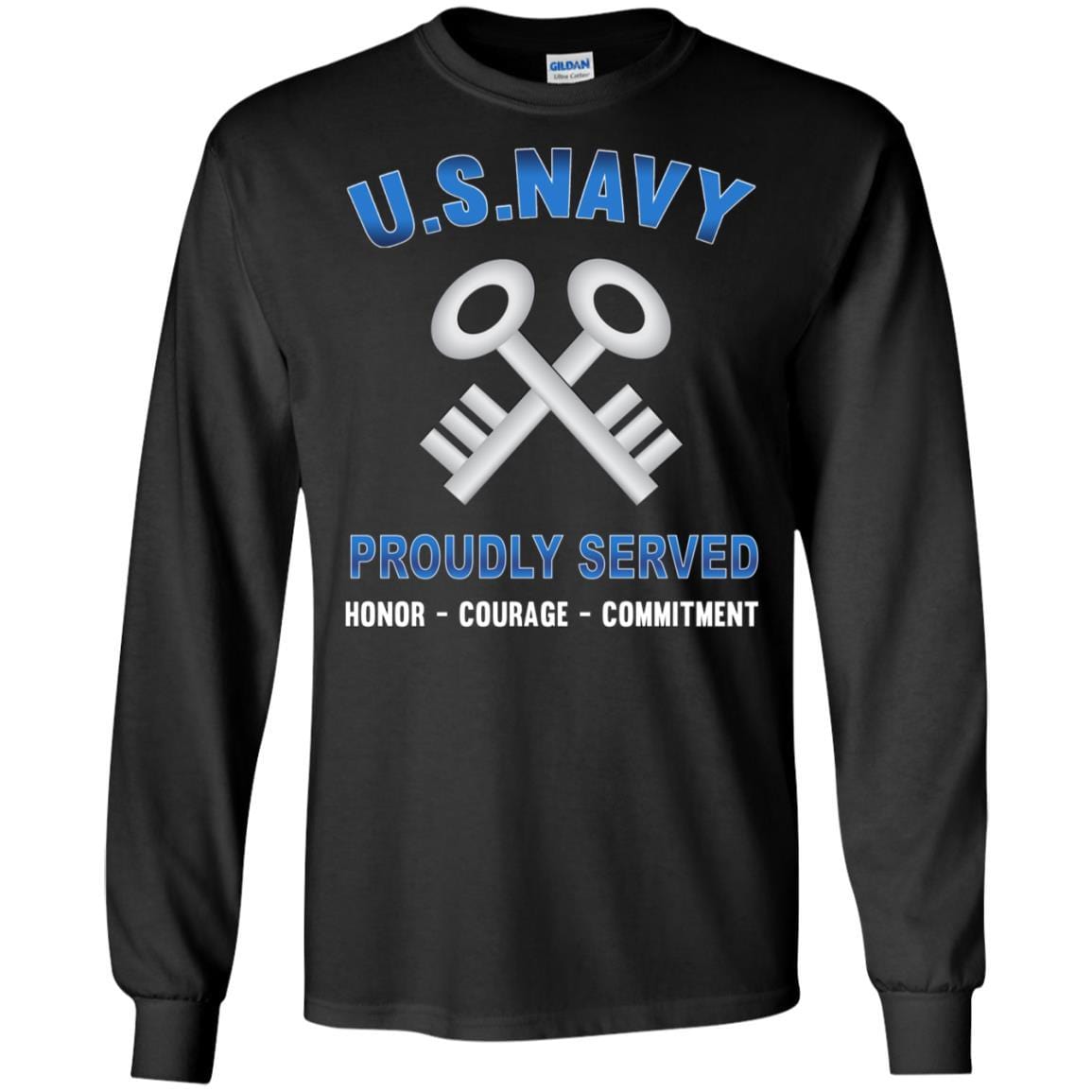 Navy Storekeeper Navy SK - Proudly Served T-Shirt For Men On Front-TShirt-Navy-Veterans Nation