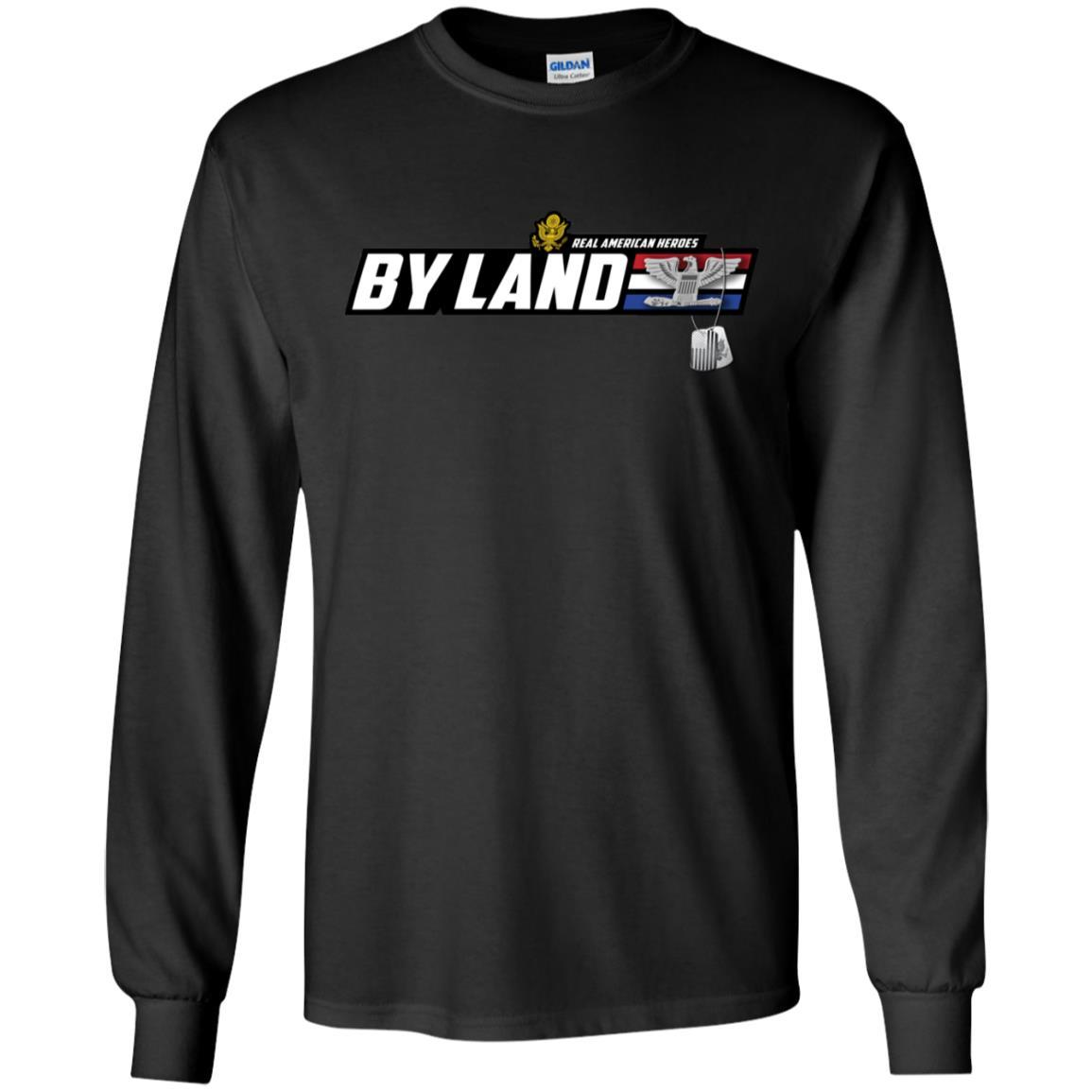US Army T-Shirt "Real American Heroes By Land" O-6 Colonel(COL) On Front-TShirt-Army-Veterans Nation