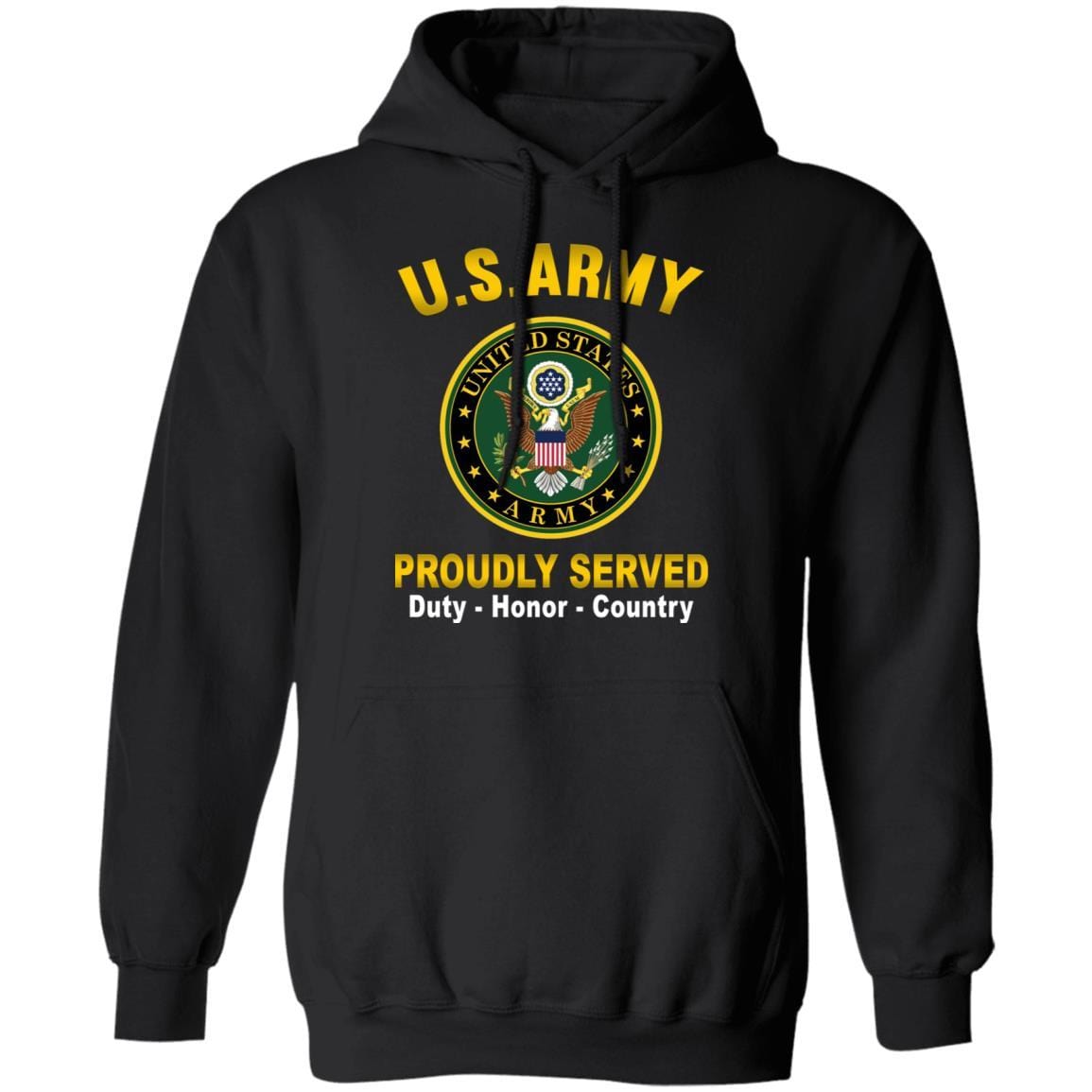 US Army T-Shirt "Logo Proudly Served" On Front-TShirt-Army-Veterans Nation