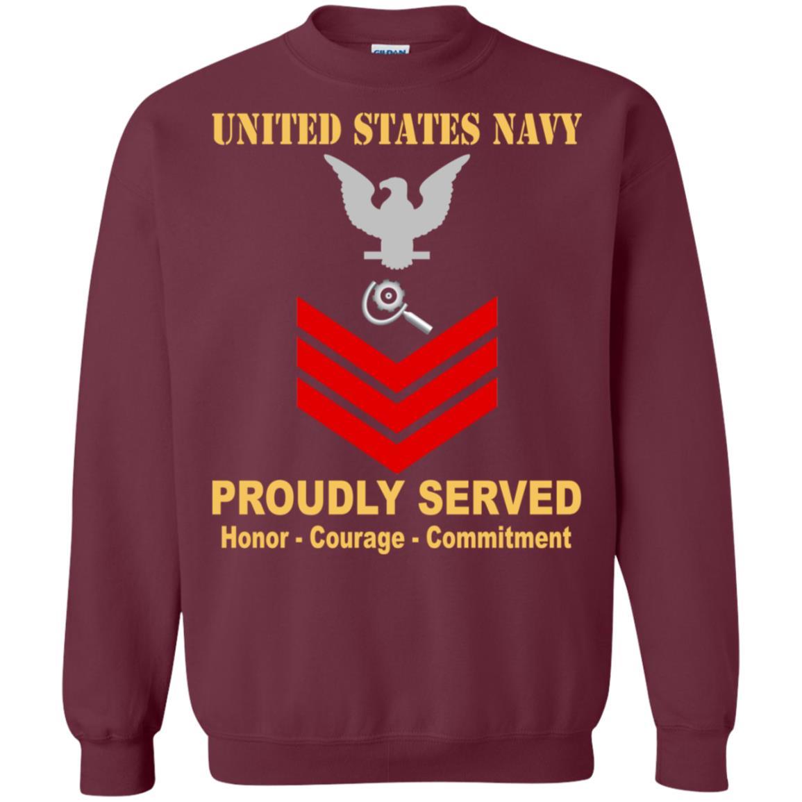 U.S Navy Machinery repairman Navy MR E-6 Rating Badges Proudly Served T-Shirt For Men On Front-TShirt-Navy-Veterans Nation