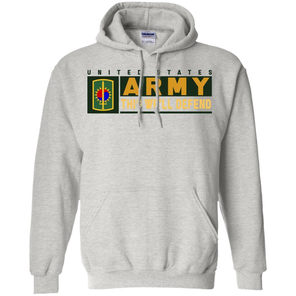 US Army 8TH MILITARY POLICE BRIGADE- This We'll Defend T-Shirt On Front For Men-TShirt-Army-Veterans Nation