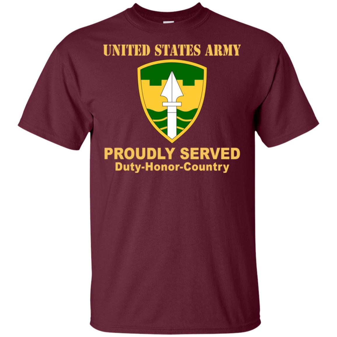 US ARMY MILITARY POLICE BRIGADE - Proudly Served T-Shirt On Front For Men-TShirt-Army-Veterans Nation