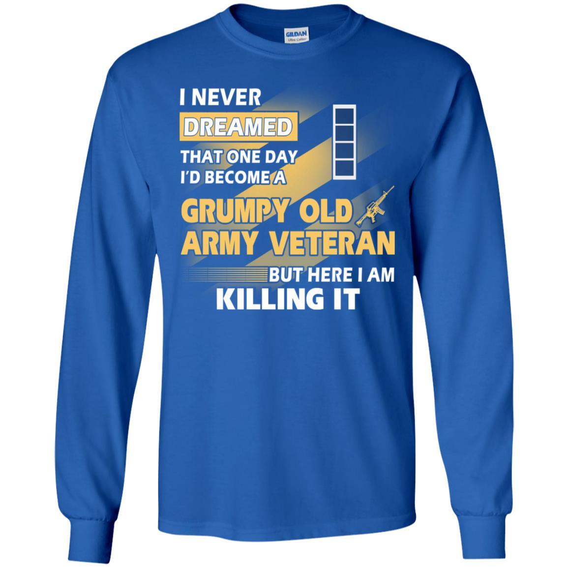 US Army T-Shirt "Grumpy Old Veteran" W-4 Chief Warrant Officer 4(CW4) On Front-TShirt-Army-Veterans Nation