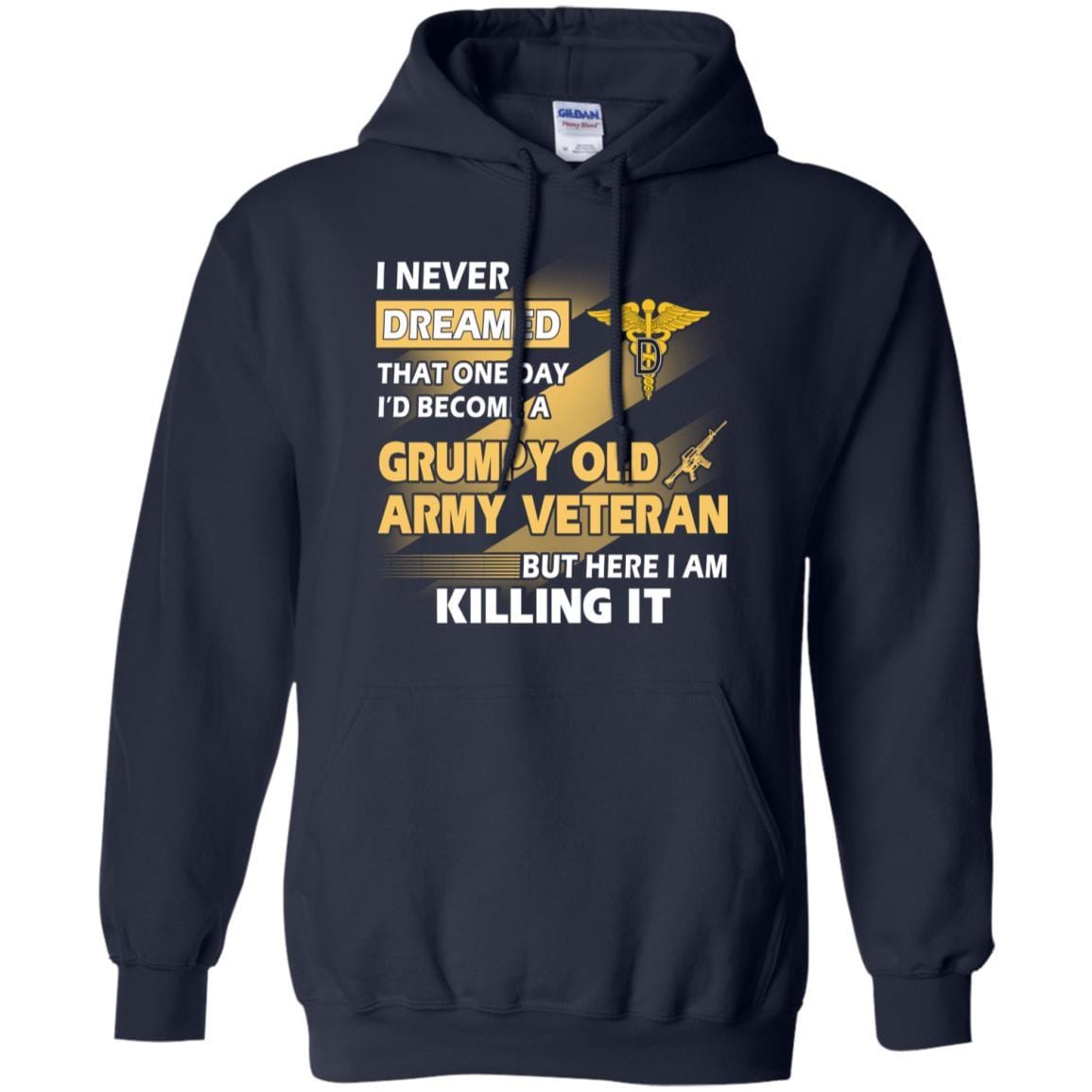 US Army T-Shirt "Dental Corps Grumpy Old Veteran" On Front-TShirt-Army-Veterans Nation