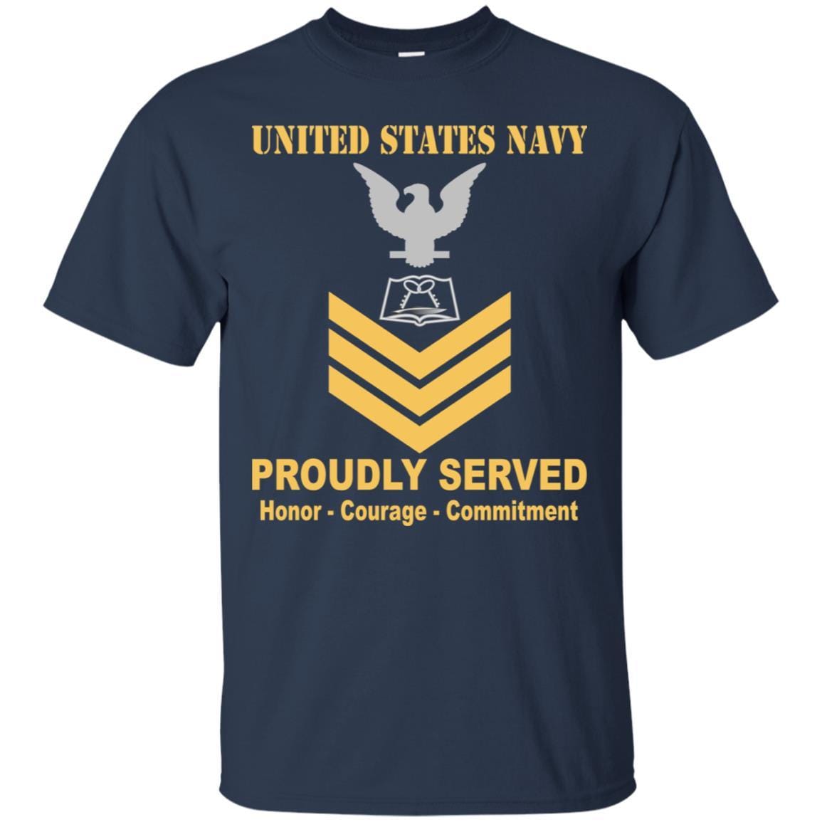 Navy Mess Management Specialist Navy MS E-6 Rating Badges Proudly Served T-Shirt For Men On Front-TShirt-Navy-Veterans Nation