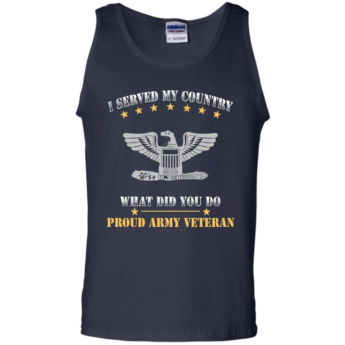 US Army O-6 Colonel O6 COL Field Officer Ranks Men Front T Shirt - Proud US Army Veteran-TShirt-Army-Veterans Nation
