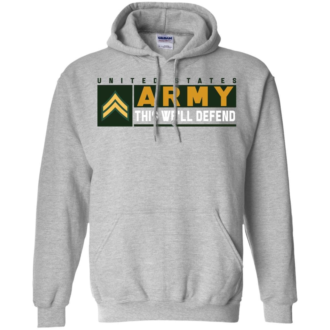 US Army E-4 Corporal This We Will Defend Long Sleeve - Pullover Hoodie-TShirt-Army-Veterans Nation