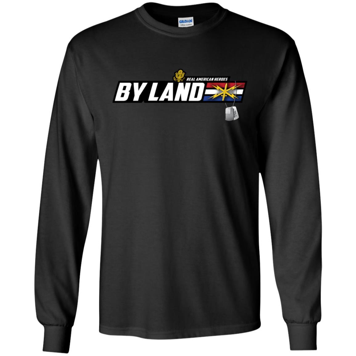 US Army T-Shirt "Cyber Corps Real American Heroes By Land" On Front-TShirt-Army-Veterans Nation
