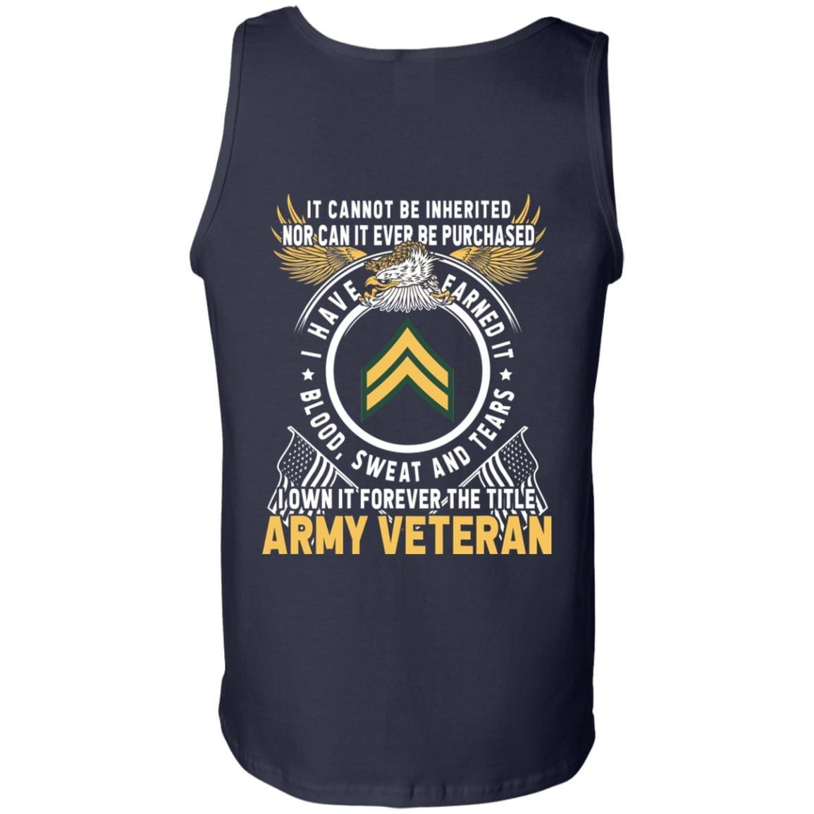 US Army E-4 Corporal E4 CPL Noncommissioned Officer Ranks T-Shirt For Men On Back-TShirt-Army-Veterans Nation